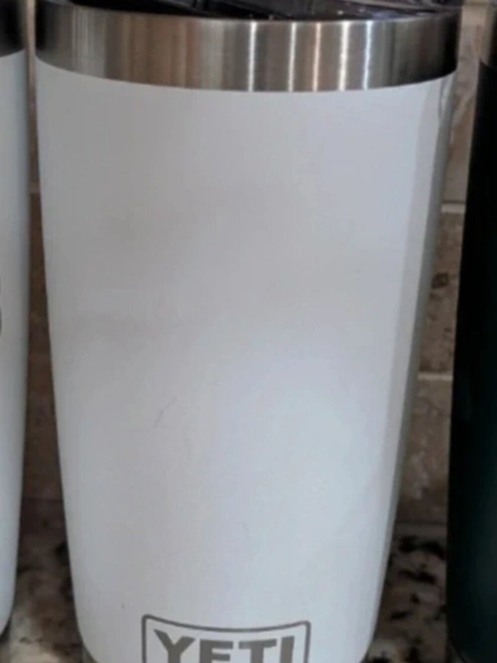 White yeti cup stainless steel mug travel tumbler